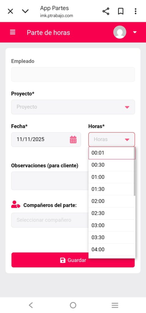 4 Partes de trabajo hora 478x1024 - App partes de trabajo